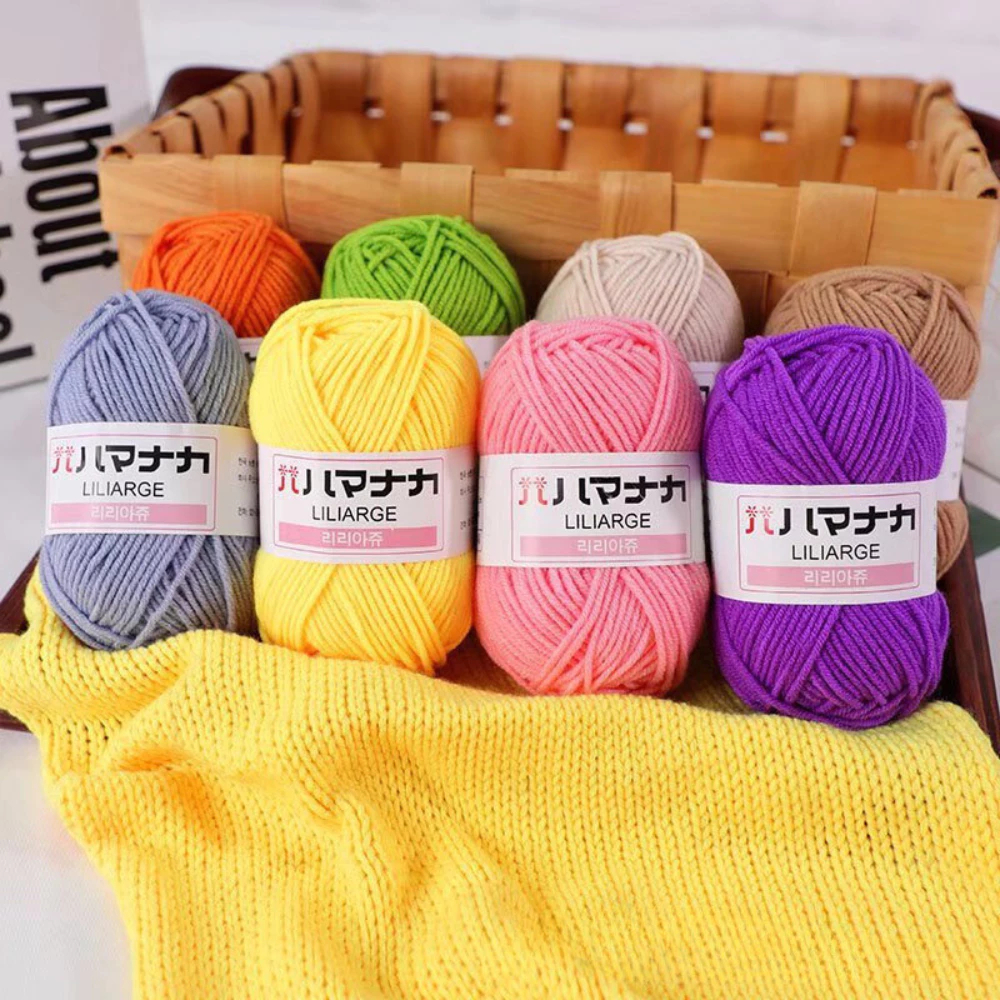 [Top Value] Len Milk Cotton Cuộn 25g LYLYCRAFT, Len Cotton Hàn Nhí Sợi 2mm Sử Dụng Kim Móc Len 2mm G