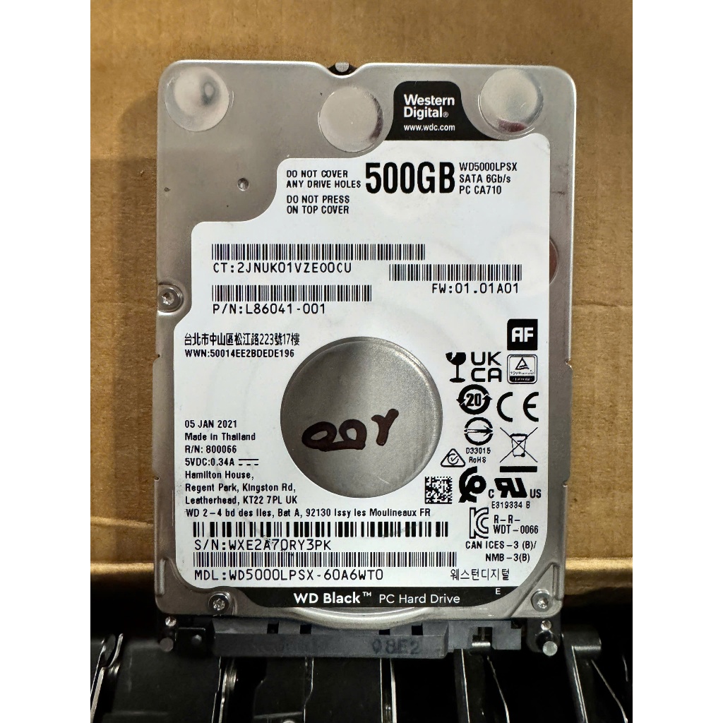 Ổ cứng laptop HDD WD Black 500GB 2.5” SATA 6Gb/s – WD5000LPSX