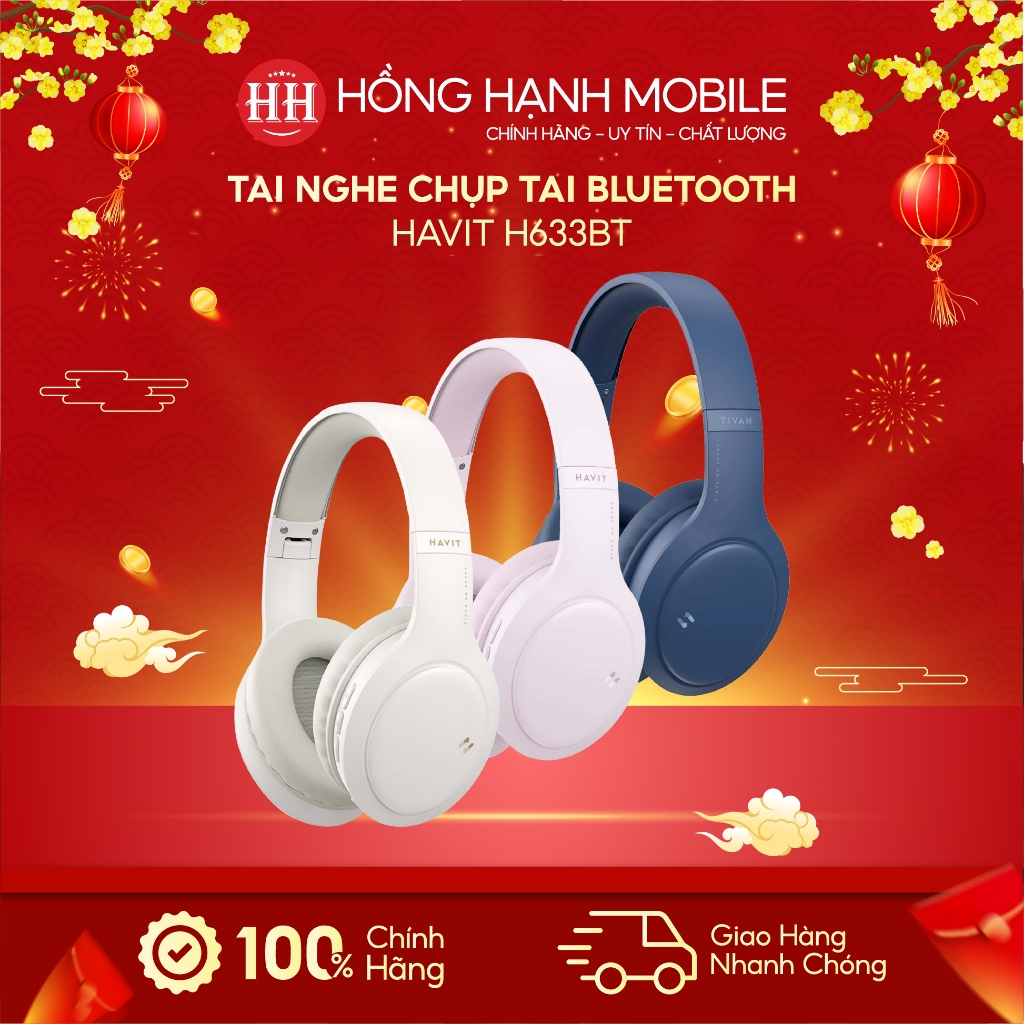 Tai Nghe Chụp Tai Bluetooth Havit H633BT - Hàng Chính Hãng