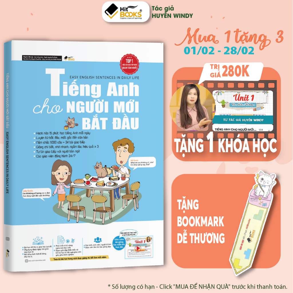 Sách - Tiếng Anh Cho Người Mới Bắt Đầu - TẶNG KÈM KHOÁ HỌC HITBOOKS