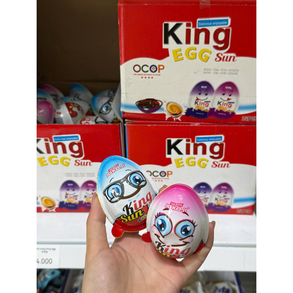 [COMBO 5 CHIẾC] Trứng King Socola, bánh quy viên chấm kem socola (quả 15g), đồ ăn vặt cho bé