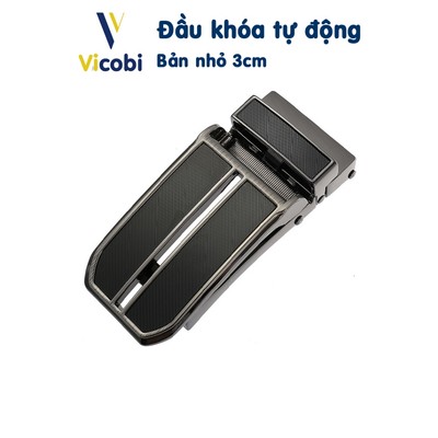 Đầu khóa thắt lưng nam tự động Vicobi F2, mặt dây nịt bản nhỏ 3cm