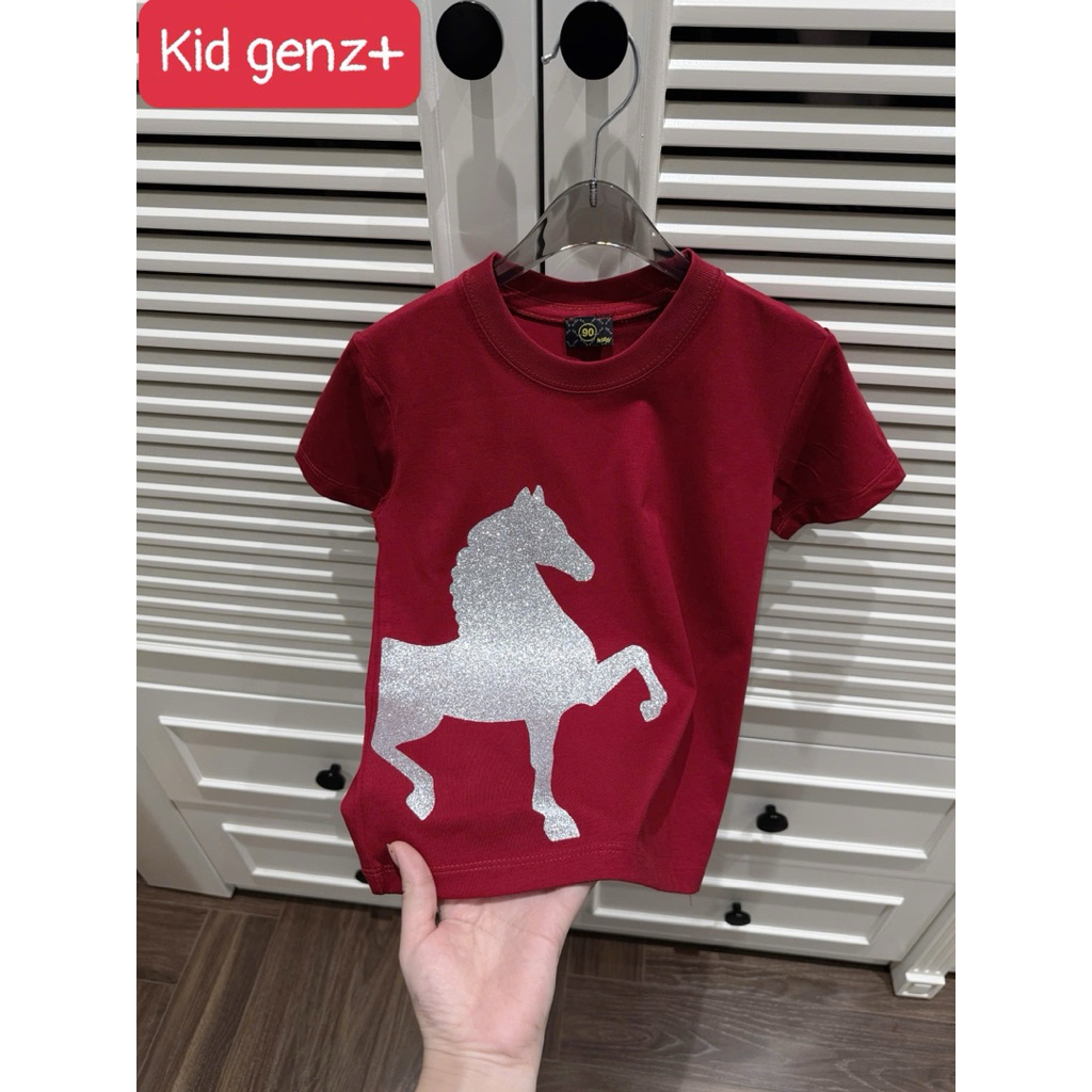[Ảnh Thật] Áo Thun Ngựa In Kim Tuyến Nam Nữ  Unisex Chất Vải Cao Cấp Mềm Mịn Thoáng Mát Full Tag Mác 2026 | BigBuy360 - bigbuy360.vn