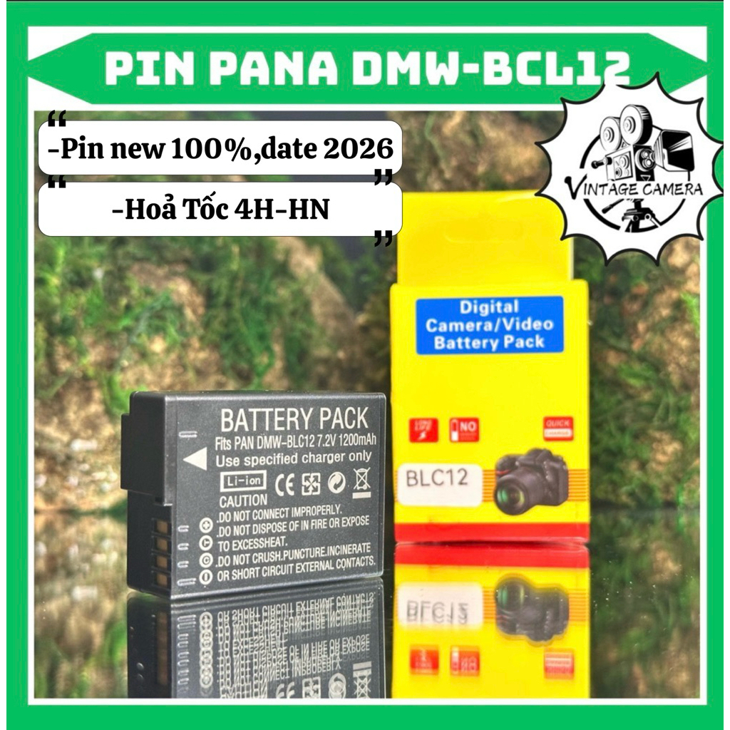Pin Panasonic DMW-BLC12 ( pin thay thế dung lượng cao )  GH2, G5, G6, G7, FZ200, FZ500, FZ1000, FZ20