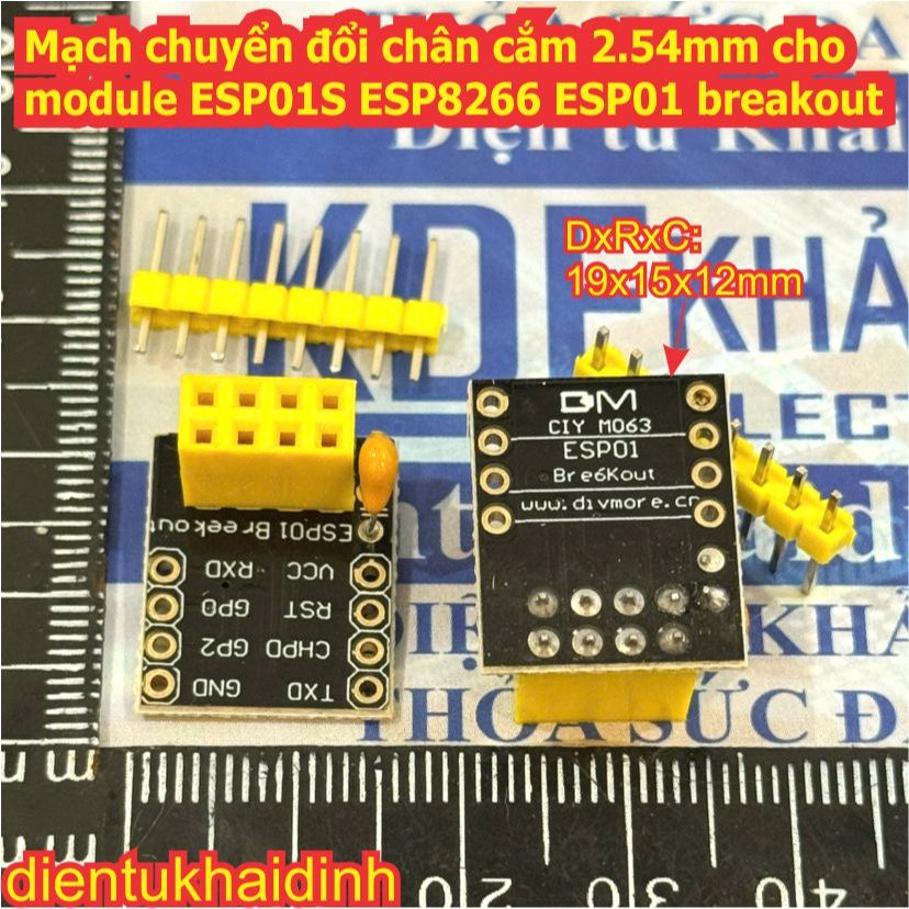 3 cái Mạch chuyển đổi chân cắm 2.54mm cho module ESP01S ESP8266 ESP01 breakout kde0351