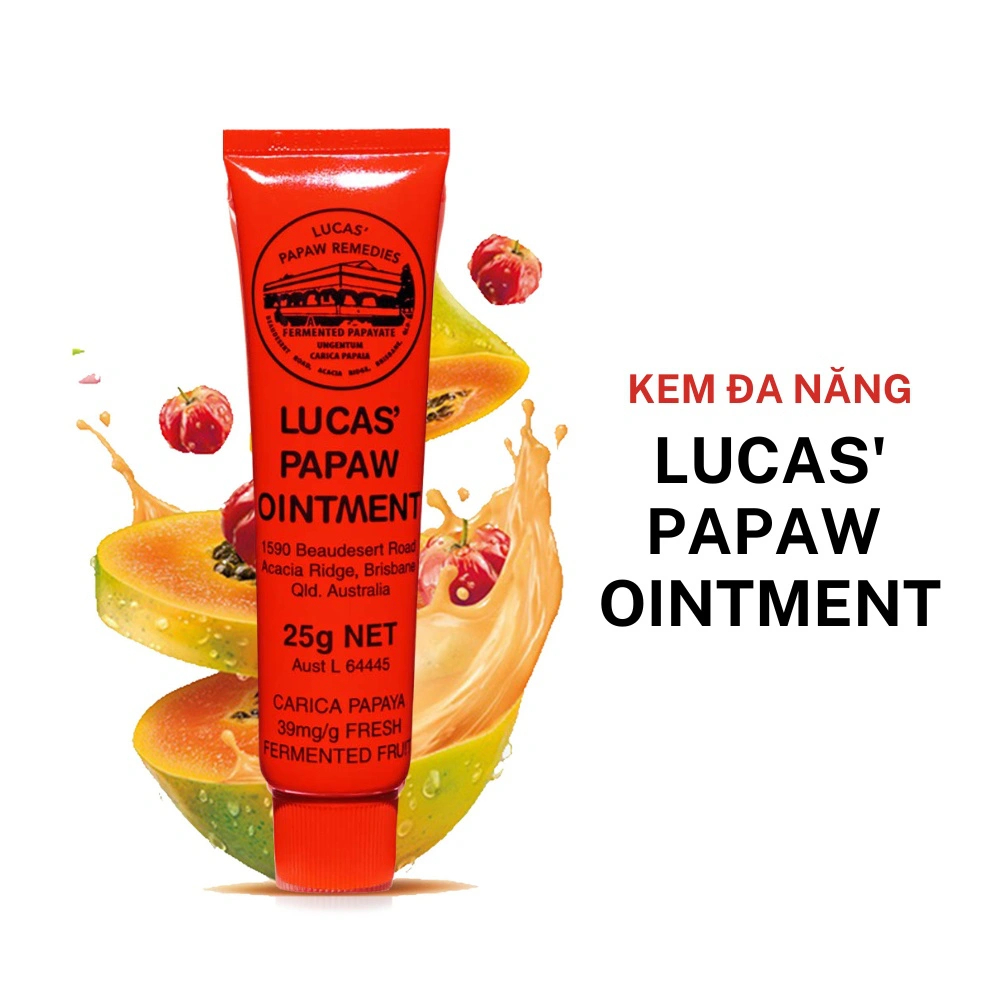 Kem đa năng Lucas Papaw Ointment Úc – Dưỡng môi, dưỡng da – Tem phụ GSX 15g/25g/75g