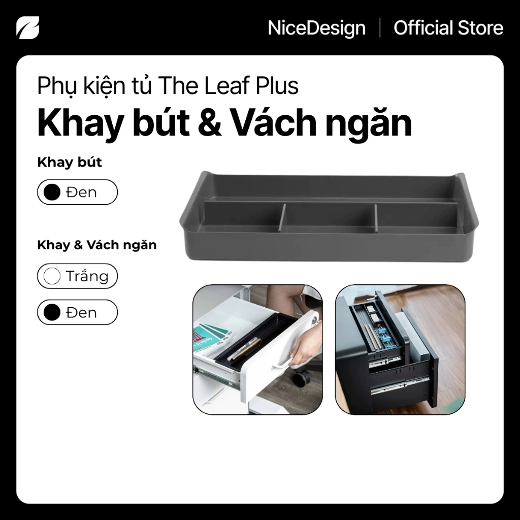 Bộ phụ kiện khay bút & vách ngăn cho tủ The Leaf Plus by NiceDesign