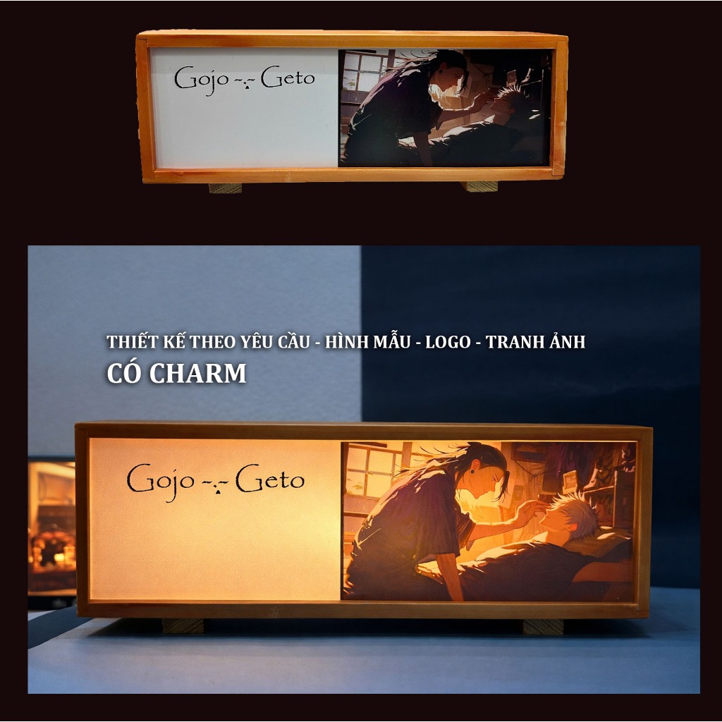 Tranh bật đèn anime gojo satoru để bàn treo tường Tranh đèn LED sukuna, luffy, jujutsu kaisen,jjk, m