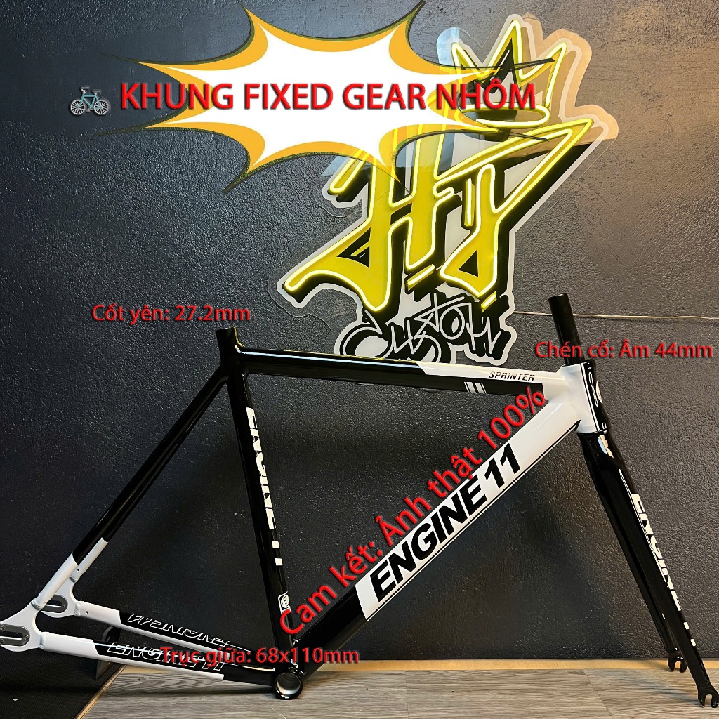 🔥 KHUNG XE FIXED GEAR ENGINE11 – THIẾT KẾ HIỆN ĐẠI – TRACK BIKE CAO CẤP 🔥