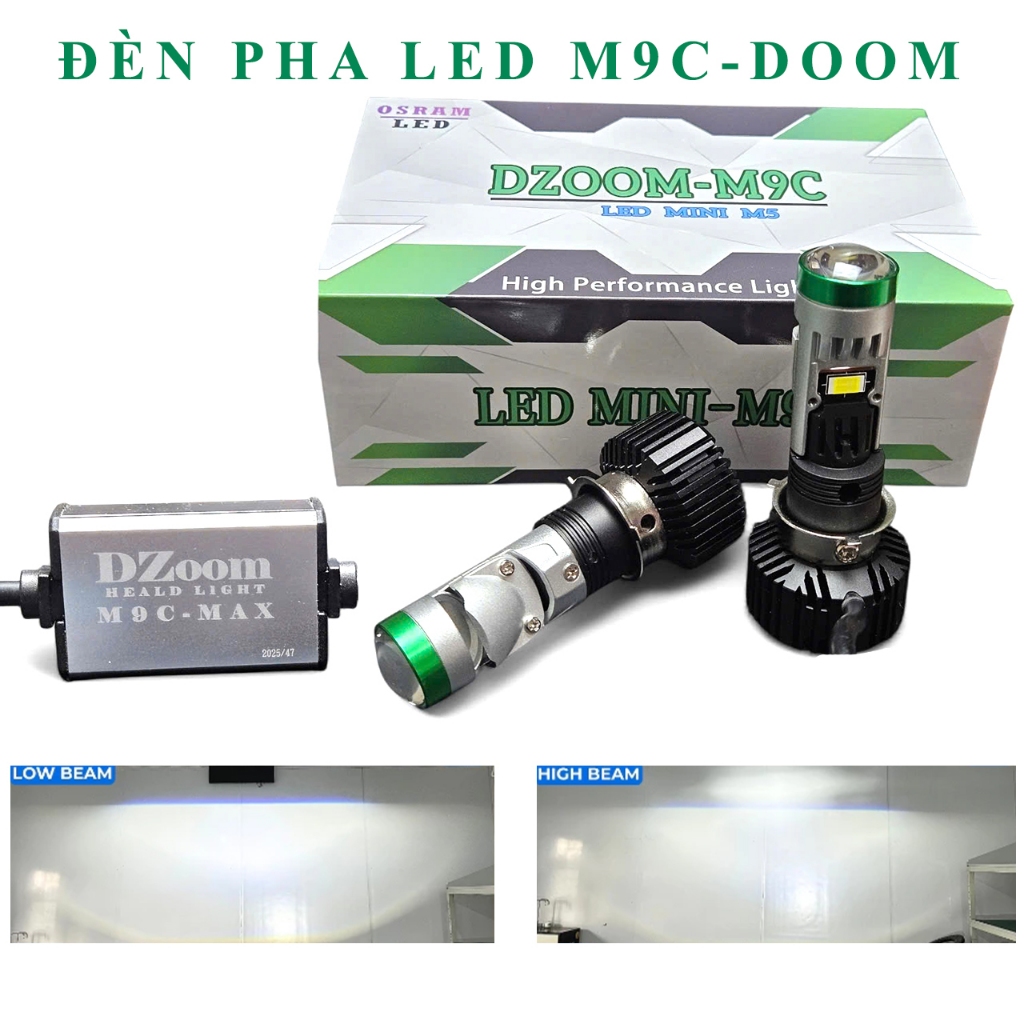Bóng Pha Bi Cầu Mini M9C 45W NANG CẤP ĐỘ SÁNG, TIẾT KIỆM ĐIỆN Chân Đa Năng Lắp Dream, Wave Nhỏ,Fu I,