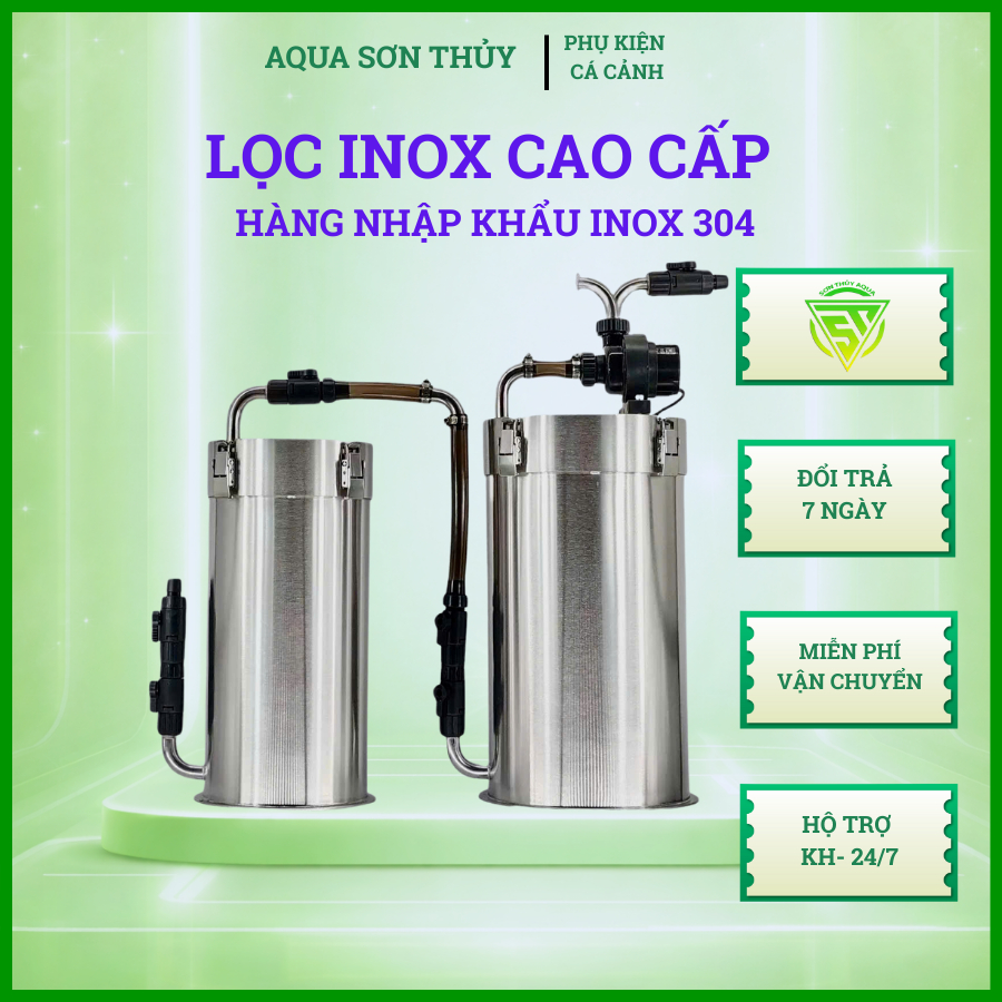 Vỏ lọc thùng không có máy bơm inox 304 cao cấp .Vỏ lọc lắp bơm channing và marine .