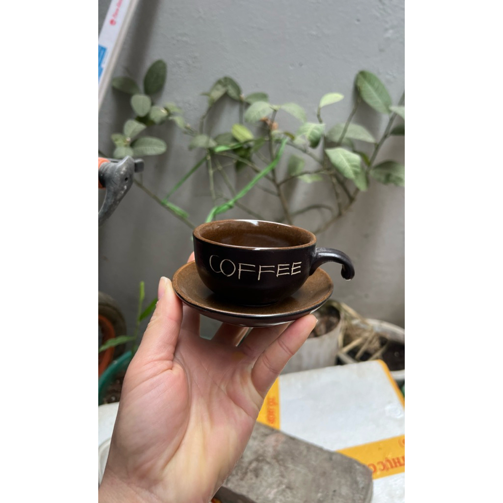 Combo 10 bộ cốc + đĩa cafe nóng