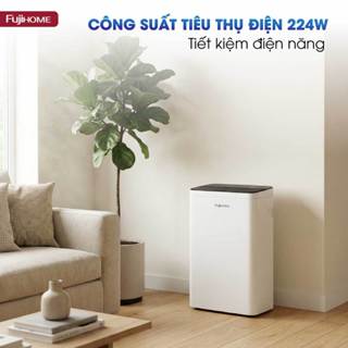 Máy hút ẩm không khòng10-18m2 Fujihome DH10LITE Công suất hút ẩm 10L/24h, 4 chế độ hút ẩm tuỳ chọn cài đặt % độ ẩm
