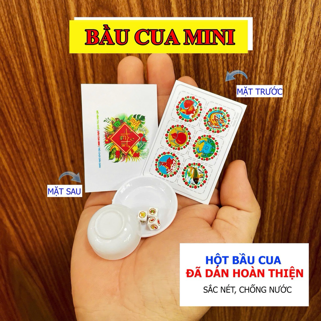 [Mô hình thu nhỏ] bộ bầu cua mini   trang trí bàn làm việc nhà cửa