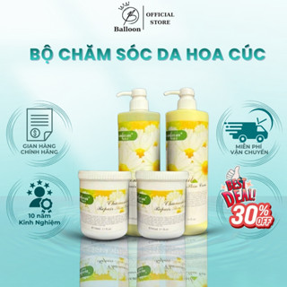 Bộ Chăm Sóc Da Hoa Cúc Kem massage, Tẩy da chết, Sữa rửa mặt, Nước hoa hồng Hoa Cúc