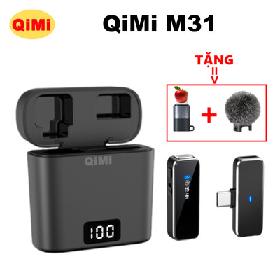 Mic Thu Âm Không Dây QiMi M31 - Bật Tắt Lọc Ồn Nhanh Chóng, Âm Thanh To Rõ, Dung Lượng Pin Lớn
