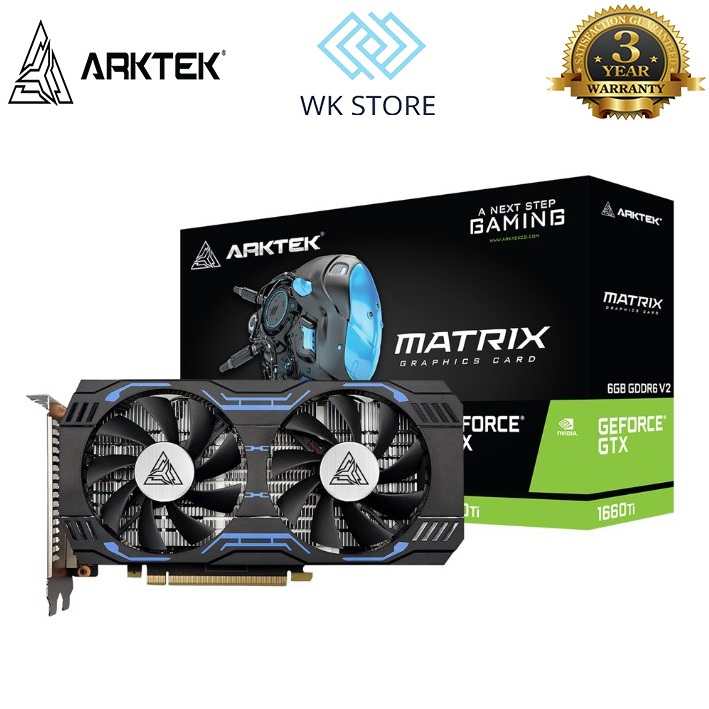 VGA ARKTEK GeForce GTX 1660Ti 6GB V2 GDDR6 Mới, Bảo Hành 36 Tháng