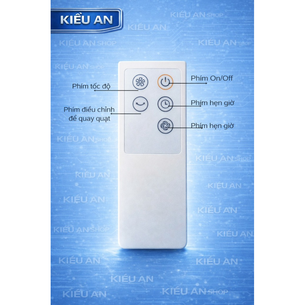 Điều khiển quạt midea ( màu trắng 5 nút) chính hãng mới.