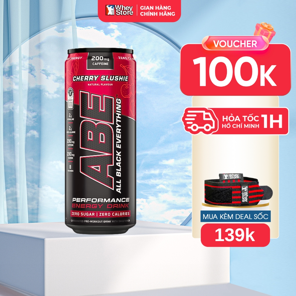 Nước Uống Tăng Năng Lượng Sức Mạnh Cơ Bắp, Pre Workout ABE Energy Performance 330ml Applied Nutritio