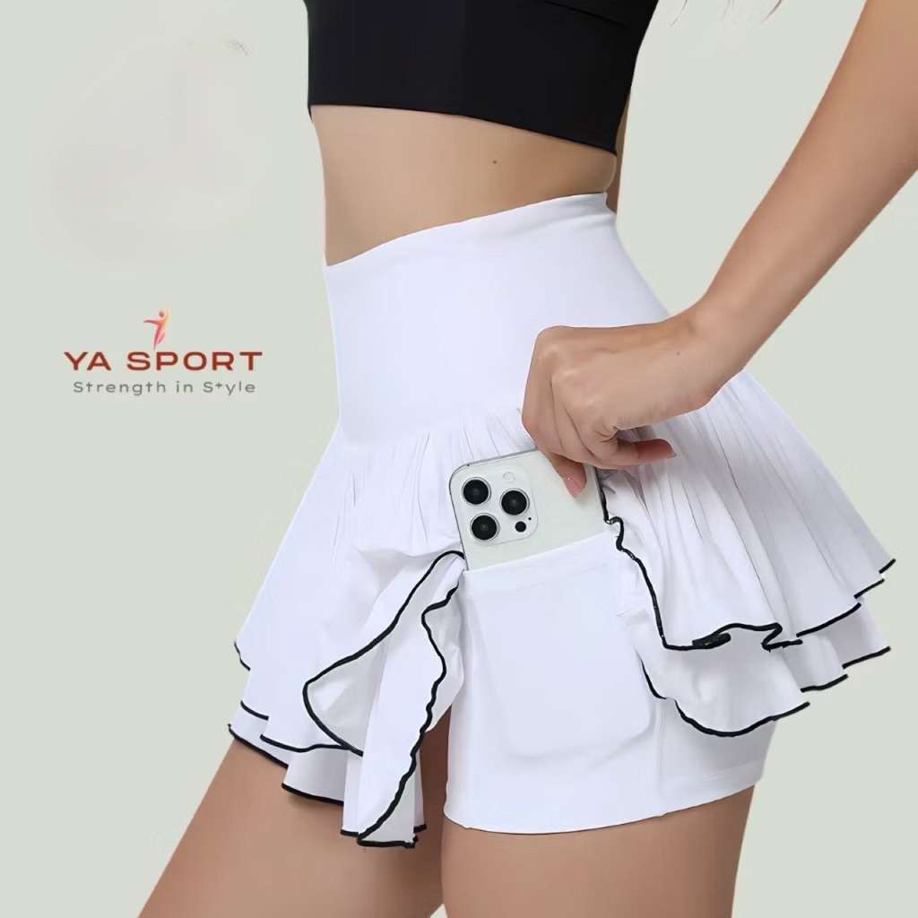 Chân Váy Thể Thao YaSport– YS139 Quần Giả Váy Xoè 2 Tầng, Dễ Thương, Chân Váy Tập Pickleball Có Quần