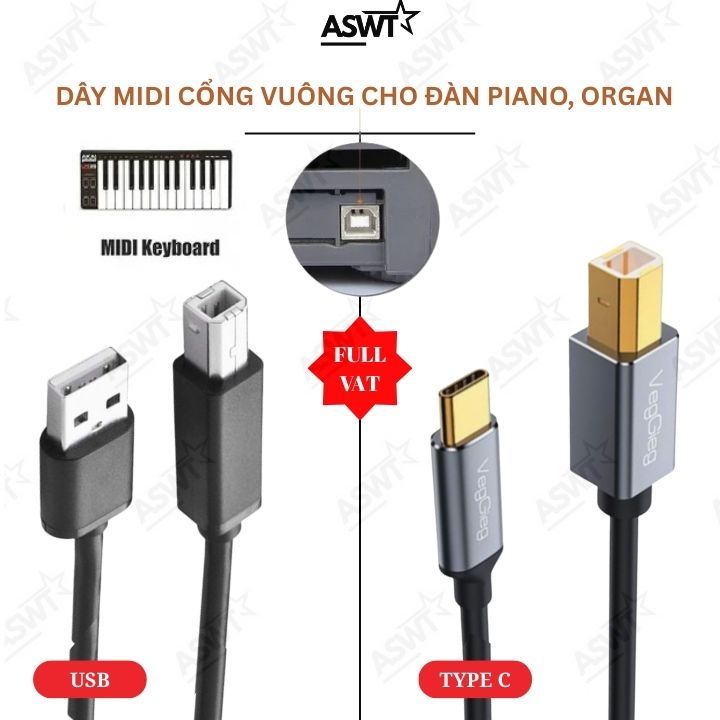 Dây MIDI cho đàn Piano Casio CDP-S100, CDP-S110, CDP-S150, CDP-S160, CDP-S350, CDP-S360