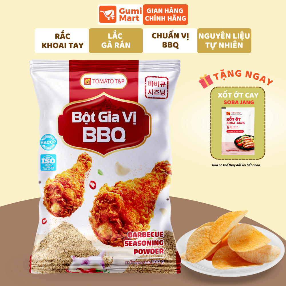 Bột BBQ Gói 100g Tomato T&P – Bột BBQ Vị Nướng Thơm Khói, Lắc Khoai Tây, Bắp Rang, Snack - BBQ72