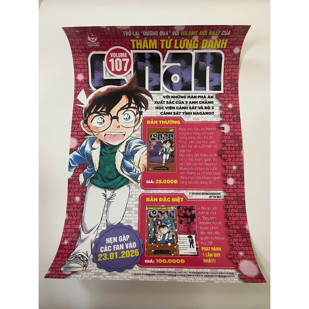 Poster Phát hành Conan 107 - NXB Kim Đồng