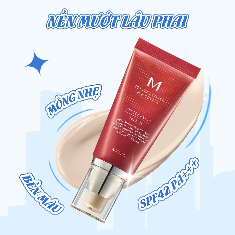 Kem BB MISSHA Perfect Cover BB Cream SPF42/PA+++ MÀU 13