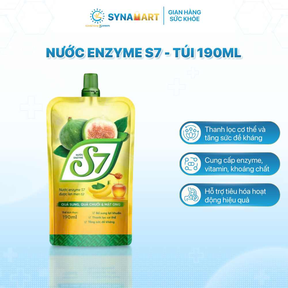 Nước Enzyme S7 - Túi 190ml, bổ sung dưỡng chất, cung cấp vitamin | SYNAMART