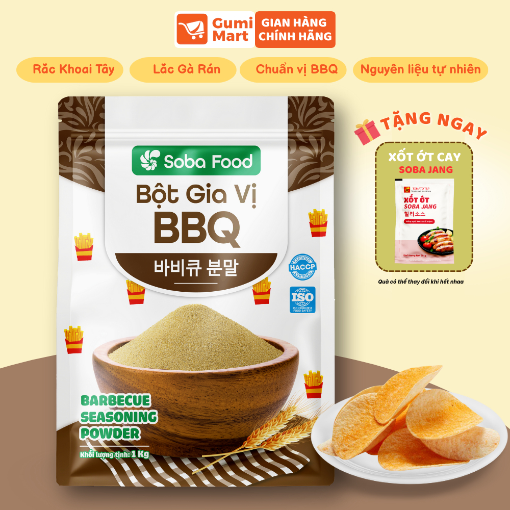 Bột BBQ Gói 1kg Soba Food, Bột BBQ Lắc Khoai Tây Chiên, Snack, Bắp Rang, Gà Viên, Snack- SBBBQ15