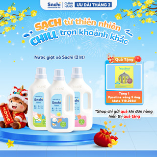 Nước Giặt Xả Cho Bé Sachi Organic Thơm Lâu, Kháng Khuẩn và Giữ Bền Màu Vải An Toàn Cho Trẻ Nhỏ 2KG