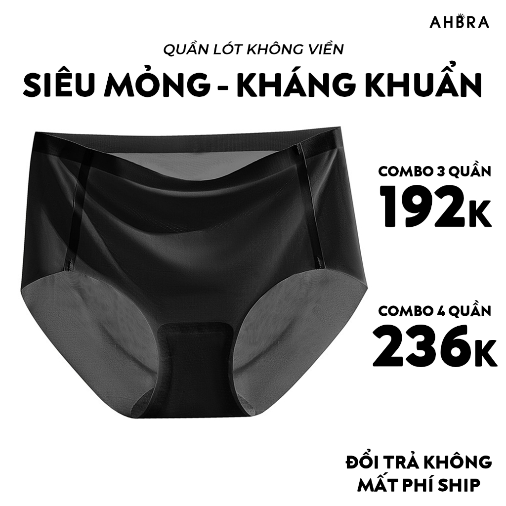Quần Lót Không Viền AHBRA SQ02 Kháng Khuẩn Thông Hơi Không Đường May Su Đúc Có Bigsize