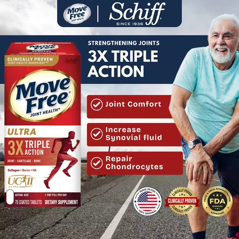 Viên uống Ultra 3x Triple Action Move Free Mỹ- hỗ trợ xương khớp 75v