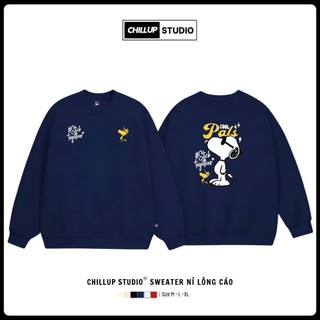Áo Sweater Nỉ Lông Cáo CHILLUP STUDIO In Hình Snoopy Đáng Yêu - TC194 Mềm Mịn Unisex Nam Nữ Ấm Áp Mùa Đông
