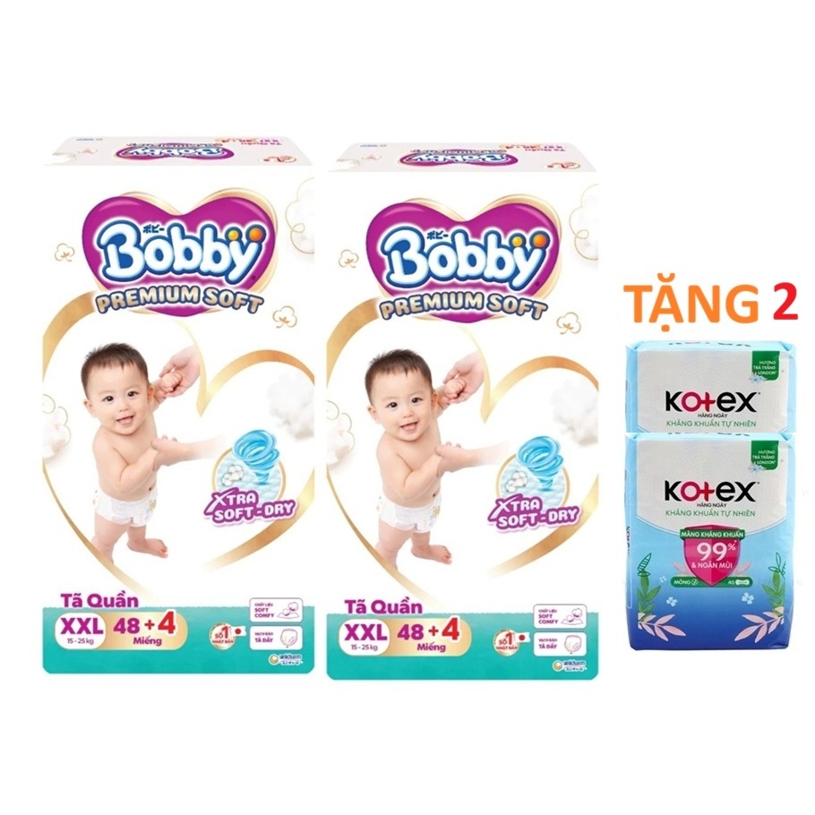 Bỉm/Tã quần Bobby size XXL48+4 - bỉm quần Premium Soft