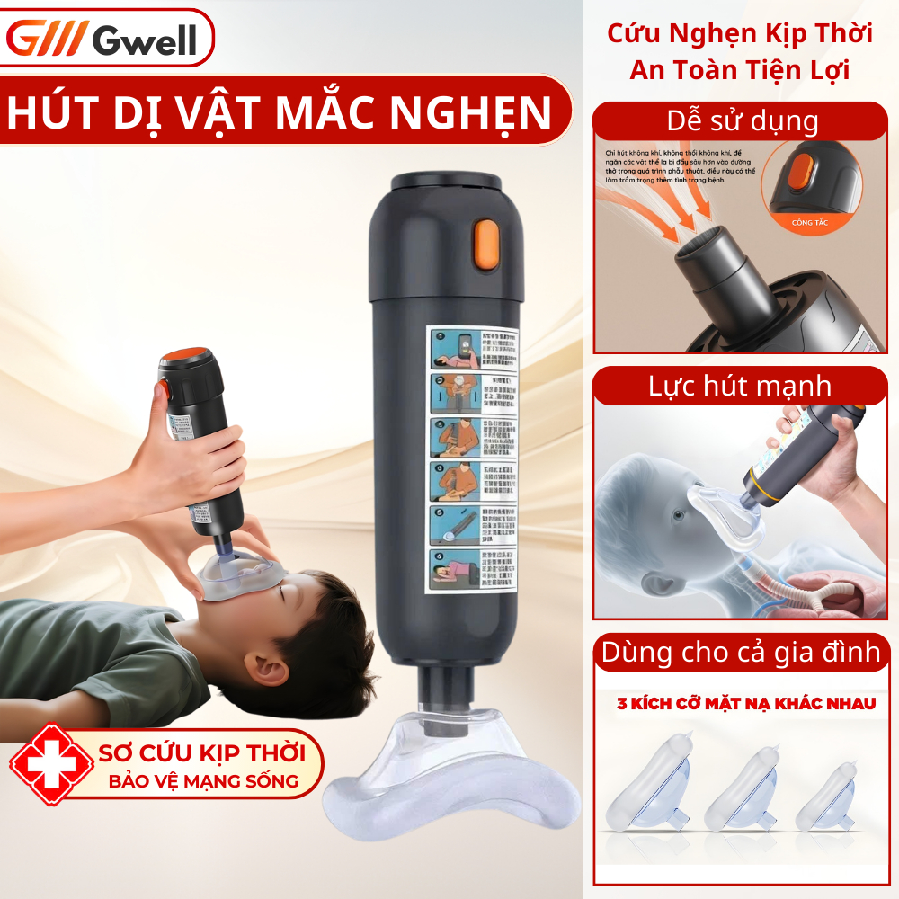 Dụng Cụ Hút Dị Vật Mắc Nghẹn Cho Gia Đình, Dụng Cụ Sơ Cứu Cho Người Lớn Và Trẻ Em, Hút Mạnh An Toàn