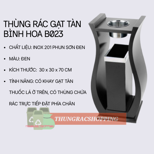 THÙNG RÁC GẠT TÀN HÌNH BÌNH HOA CAO CẤP SANG TRỌNG B023