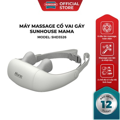 Máy massage cổ vai gáy SUNHOUSE MAMA SHD3526 - 2 chế độ massage - 6 đầu lăn linh hoạt