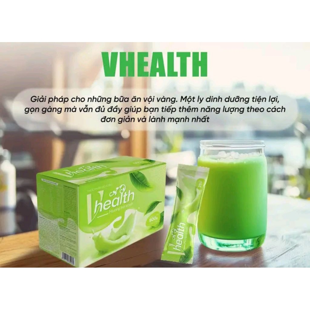 [CHÍNH HÃNG] Thức uống Dinh Dưỡng Vhealth Matcha - Bữa ăn dinh dưỡng lành mạnh - 500g/ hộp × 20 gói 