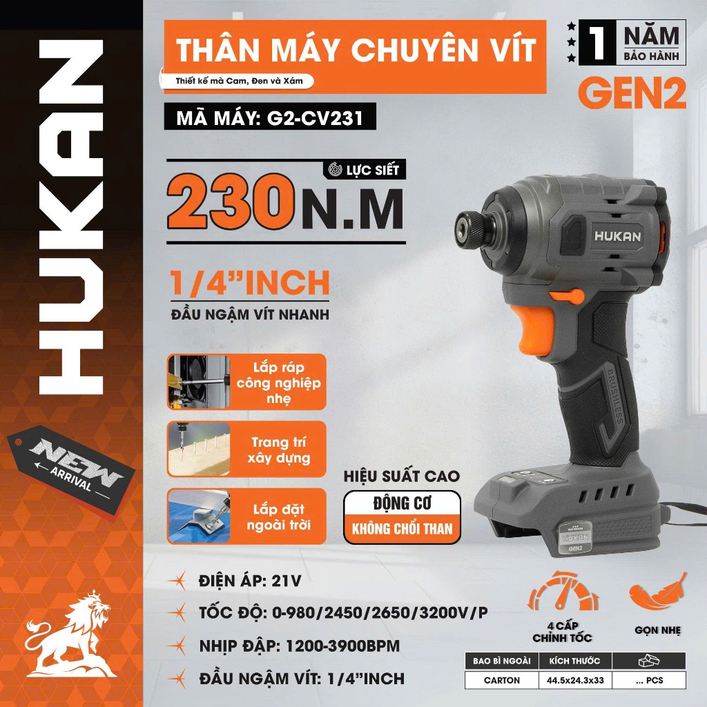 THÂN MÁY CHUYÊN VÍT HUKAN G2-CV231