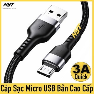 Dây Micro USB Sạc Nhanh 3A QC3.0 TPE Viền Aluminium Cao Cấp Cho Máy Tính, ĐT, Phụ Kiện có cổng Micro