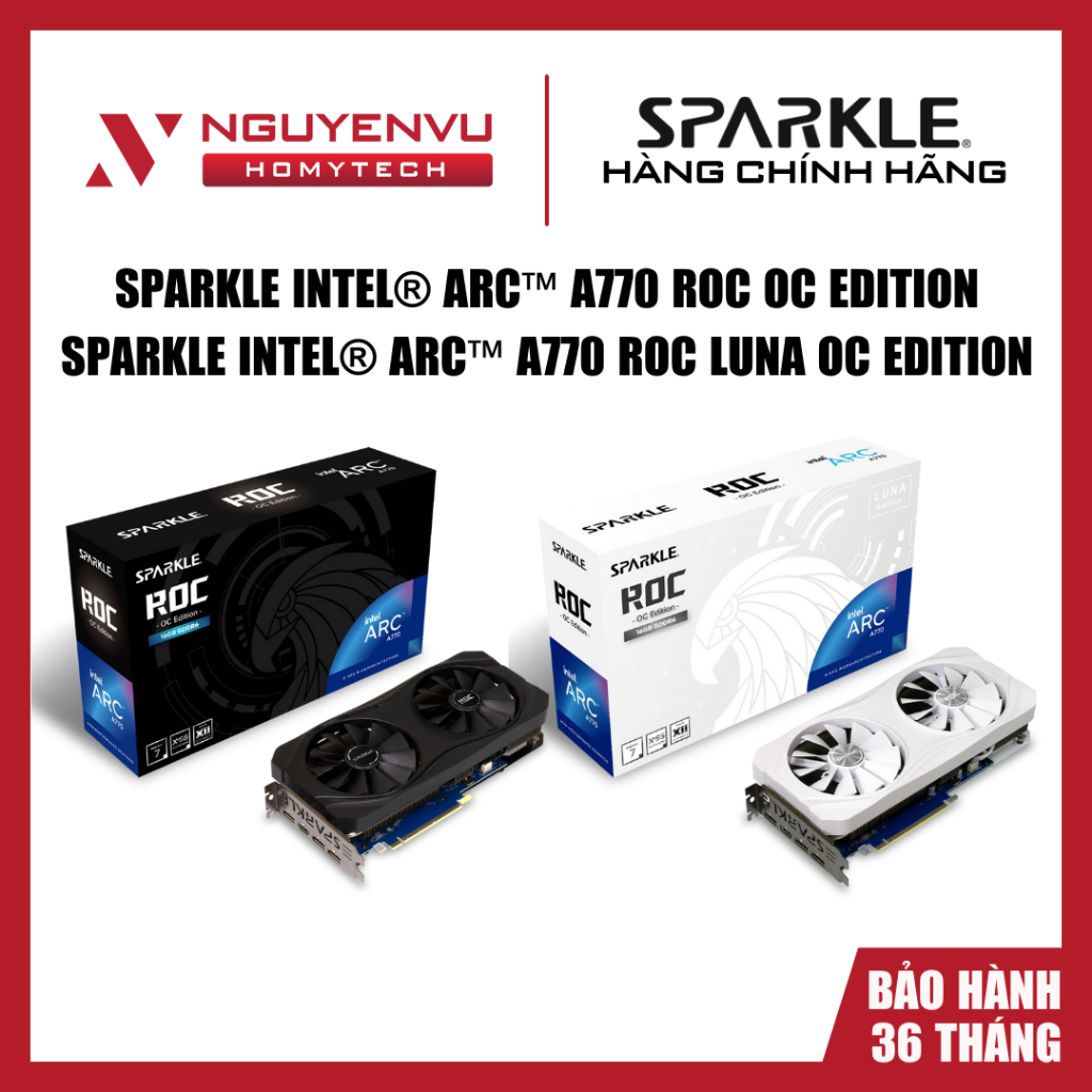 [Full VAT] Card màn hình SPARKLE Intel Arc A770 ROC OC / LUNA OC Edition - 16GB GDDR6 - Chính hãng
