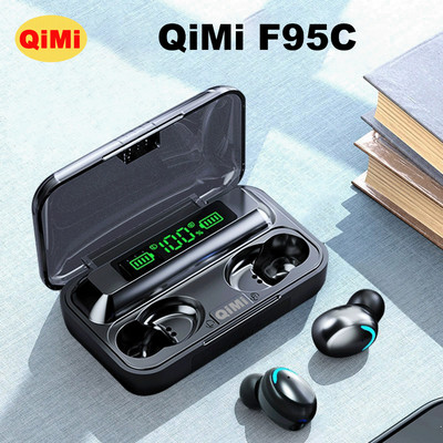 Tai Nghe Không Dây QiMi F95C - Sạc Lại Điện Thoại, Nhỏ Gọn, Màn Led Hiển Thị, Cảm Ứng Nhạy, Pin Trâu