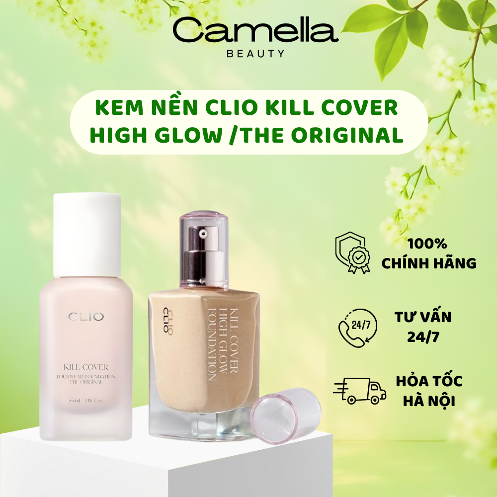 Kem Nên Clio Kill Cover High Glow/ The Original Foundation - Camella Beauty