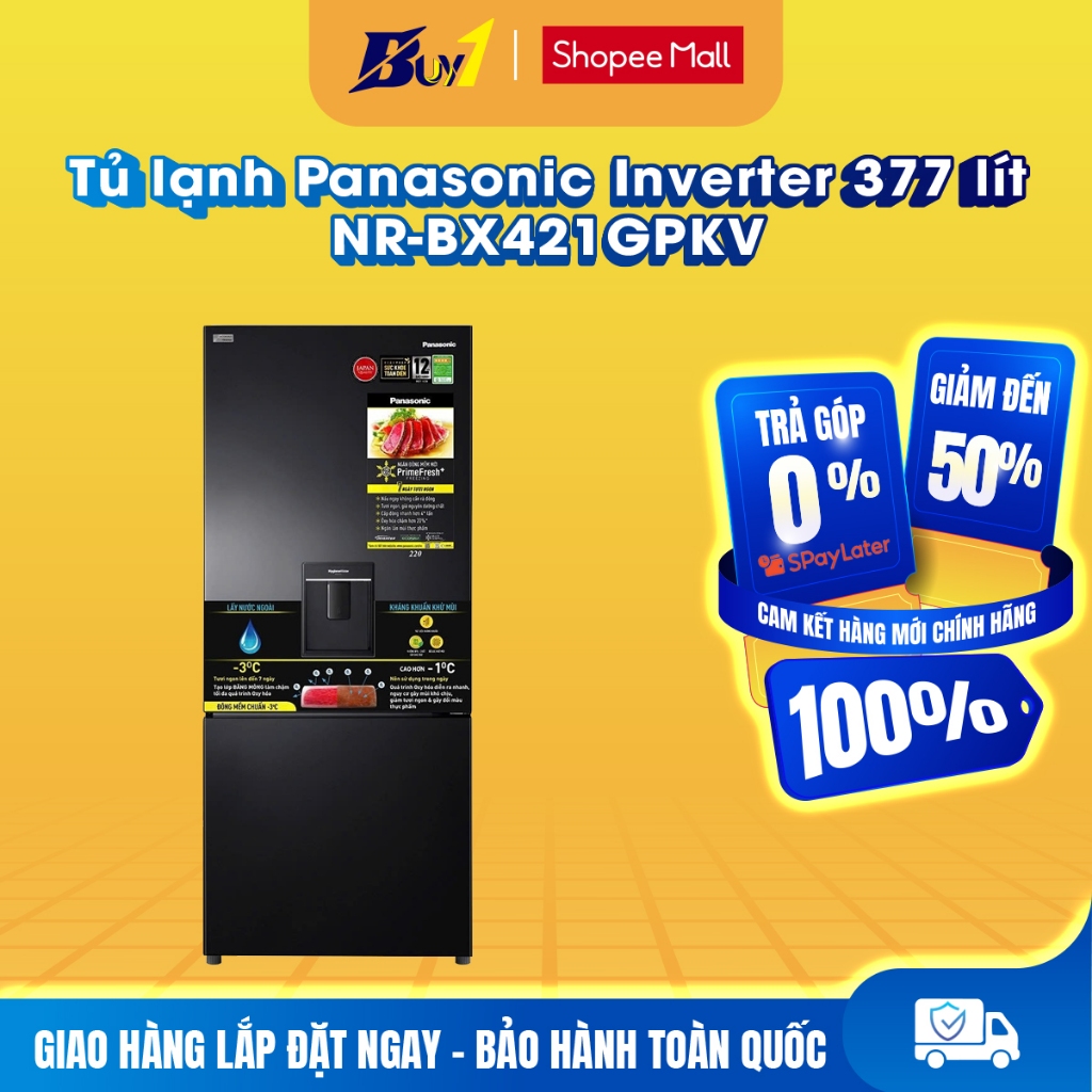 NR-BX421GPKV - Tủ lạnh Panasonic Inverter 377 lít NR-BX421GPKV - Hàng chính hãng