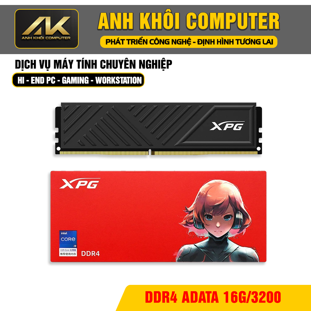RAM ADATA XPG GAMMIX D35 16GB 3200 Mhz DDR4 BLACK TẢN NHIỆT