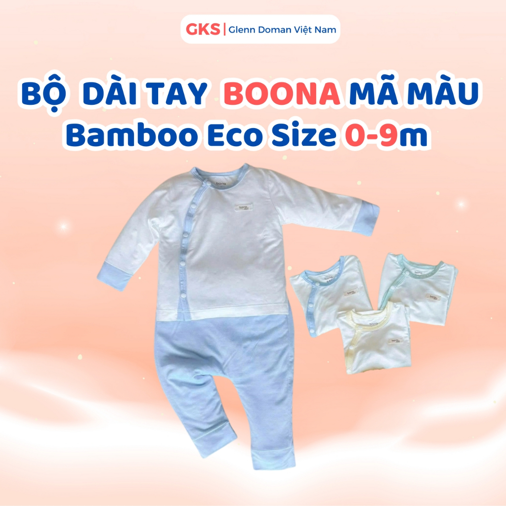 [BST Mới] Bộ Quần Áo Dài Tay Boona Sợi Tre Bamboo Eco Mã Màu Cho Bé Sơ Sinh
