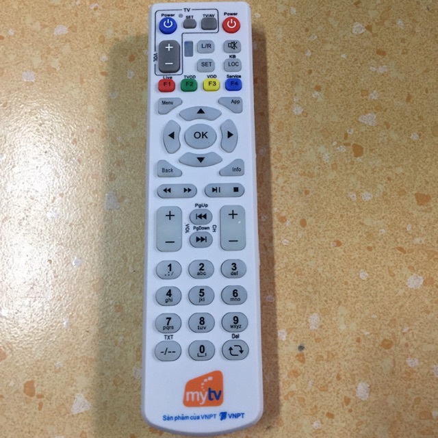 Remote đầu thu MyTV màu trắng - Điều khiển đầu thu VNPT MyTV ZTE (khác Huawei) có học lệnh Tivi