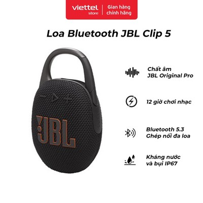 Loa Bluetooth JBL Clip 5 Chính hãng | Đa Màu Sắc | Ghép Nối Đa Loa | Bluetooth 5.3
