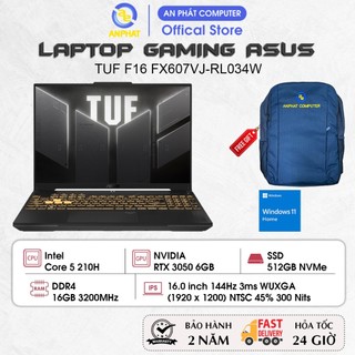 Laptop Gaming ASUS TUF F16 FX607VJ-RL034W, Core 5 210H, RTX 3050 6GB, 16GB RAM, 512GB SSD, 16.0 FHD+ 144Hz, Win 11